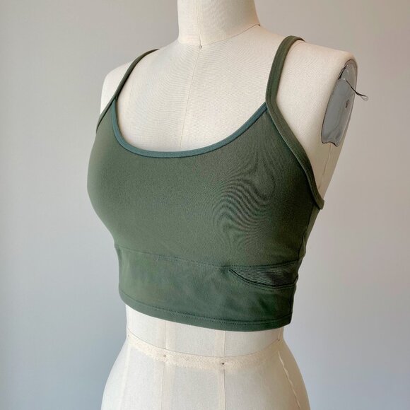 Athleta Strappy Back Longline Sports Bra - Womens S - Sage Green - Picture 2 of 5
